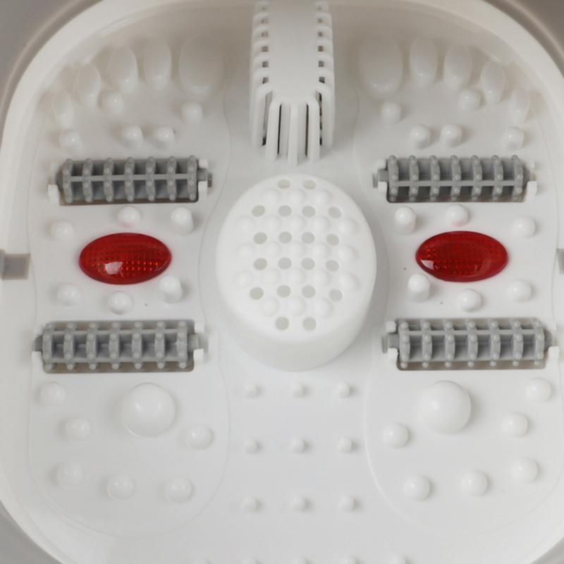 Rolos de massagem e luz vermelha